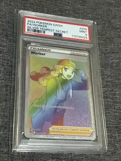 2022 Worker #209 Full Art Secret Rare Mint PSA 9 Silver Tempest Pokemon TCG - Image 1