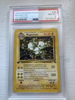 1999 Magneton Fossil Pokemon Rare 1st Edition - Image 1