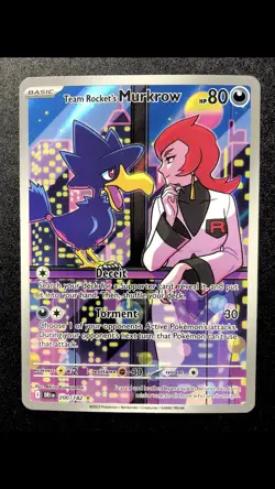 Team Rocket's Murkrow 200/182 NM Gold Star Illustration Rare English Pokemon - Image 1