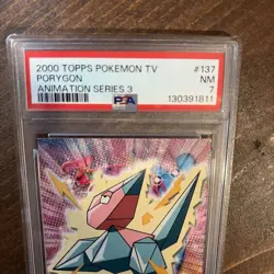 2000 TOPPS POKEMON TV ANIMATION SER 3 #137 PORYGON PSA 7 - Image 3