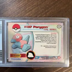 2000 TOPPS POKEMON TV ANIMATION SER 3 #137 PORYGON PSA 7 - Image 5