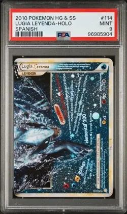 PSA 9 Lugia Legend Heartgold & Soulsilver Top 2010 Pokemon Spanish #114 Holo - Image 1