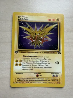 Pokemon TCG Zapdos 1st Edition Fossil Rare Non-Holo 30/62 - Image 1