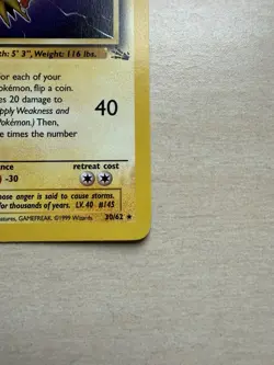 Pokemon TCG Zapdos 1st Edition Fossil Rare Non-Holo 30/62 - Image 4