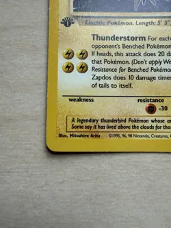 Pokemon TCG Zapdos 1st Edition Fossil Rare Non-Holo 30/62 - Image 5