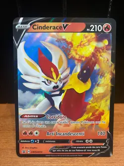 CARTA POKEMON CINDERACE V SWSH015 HOLO SWSH BLACK STAR PROMO 2020 ITALIANO - Image 1