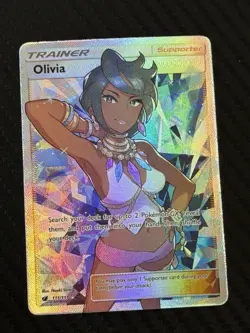 Pokemon TCG - Olivia FULL ART RARE 111/111 Sm-Crimson Invasion Holo NM-NEAR MINT - Image 1