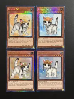 2024 YUGIOH RA02 COLLECTORS & ULTIMATE RARE RESCUE CAT NM BONUS SET - Image 1