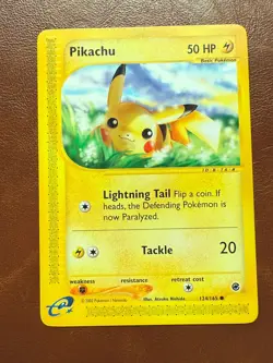 Pokemon TCG Expedition Base Pikachu Card 124/165 NM Condition - Image 1