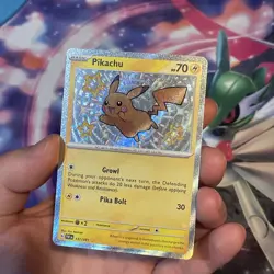Pokemon Pikachu 131/091 SV: Paldean Fates Holo Shiny Rare TCG Card English - Image 3