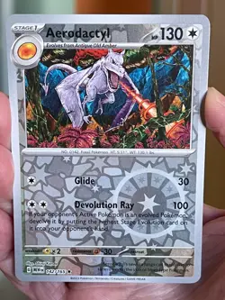POKEMON AERODACTYL #142/156 RARE REVERSE HOLOFOIL SCARLET & VIOLET 151 NM CARD - Image 1