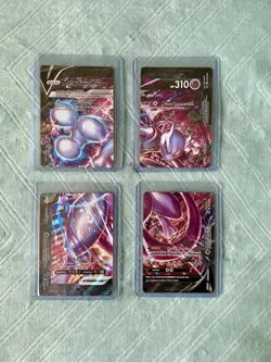 Mewtwo V-Union Set - Pokemon Sword & Shield Promo Holo Card NM + Oversized Card - Image 3