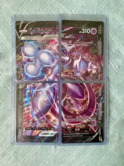 Mewtwo V-Union Set - Pokemon Sword & Shield Promo Holo Card NM + Oversized Card - Image 4