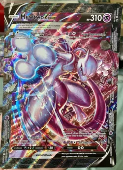 Mewtwo V-Union Set - Pokemon Sword & Shield Promo Holo Card NM + Oversized Card - Image 5