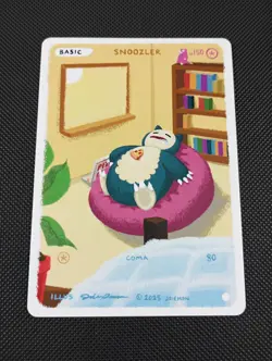 Joie Mon Snoozler (Snorlax) 2025 1st Edition Full Art Pokemon Fan Art Card - Image 1