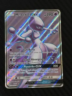 Pokemon Mewtwo GX TCG Full Art Ultra Rare Holo Card 72/73 Shining Legends - Image 1