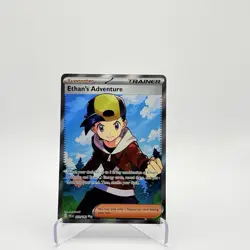 Pokemon TCG Destined Rivals Ethan's Adventure Full Art Trainer Card - Image 1