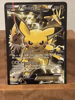 Pokemon TCG Pikachu EX XY124 Full Art Holo Card Ultra Rare - Image 5