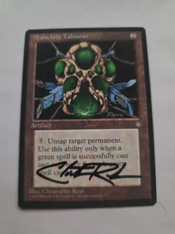 Malachite Talisman SIGNED By Chris Rush Magic the Gathering - Image 1