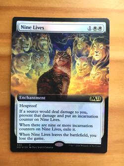 Mtg Carte Magic M21 Nine Lives Extended Art FOIL English NM - Image 1