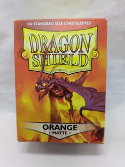 *Slightly Used* Pack Of (100) Dragon Shield Orange Matte Standard Size Sleeves - Image 1