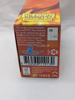 *Slightly Used* Pack Of (100) Dragon Shield Orange Matte Standard Size Sleeves - Image 3