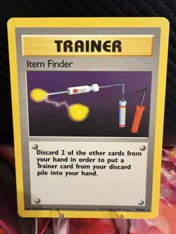 Pokemon Item Finder 74/102 Base Set Unlimited Trainer LP WOTC Vintage - Image 1