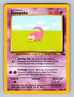 Slowpoke 55/62 Common Fossil LP - NM Pokemon TCG - Image 1