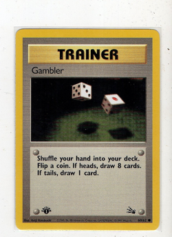 Pokemon TCG Fossil Gambler Trainer 1st Edition #60/62 NM - Image 1