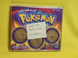1999 Pokemon Battling Coin Game 3 Coins Opened /case 05 - Image 1