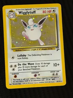 Pokemon TCG Wigglytuff 19/130 Base Set 2 Holo Unlimited Rare Vintage LP - Image 1