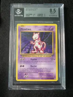 2016 Pokemon, XY Evolutions, #051/108 Mewtwo, Rare (BECKETT 8.5) - Image 2