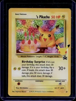 2021 Pokemon SWSH Celebrations Pikachu Classic Collection Birthday #24 - Image 1