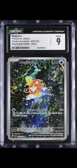 Magikarp 203/193 Illustration Rare Holo Paldea Evolved Pokemon CGC 9 Centered - Image 1