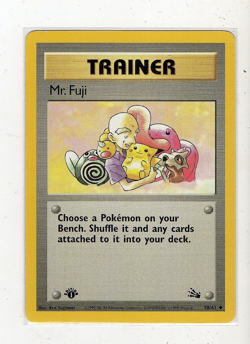 Pokemon TCG Fossil Mr. Fuji Trainer Uncommon 1st Edition #58/62 NM - Image 1