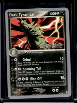 2004 Pokemon EX Team Rocket Returns Dark Tyranitar Reverse Holo #19/109 - Image 1