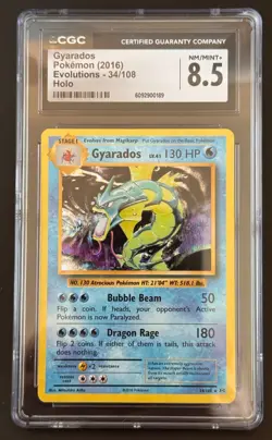 Gyarados Holo 34/108 Evolutions NM/Mint Pokemon CGC 8.5 - Image 1