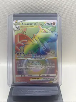 2022 Pokemon Lost Origin Aerodactyl VSTAR Rainbow Rare Full Art Holo - Image 1