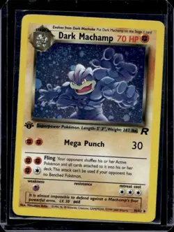 2000 Pokemon Team Rocket First Edition Dark Machamp Holo #10/82 - Image 1