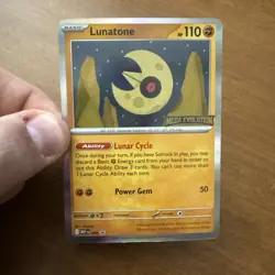 Pokemon TCG (prerelease) Lunatone MEP 004 Promo ME01: Mega Evolution Promo LP - Image 1