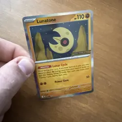 Pokemon TCG (prerelease) Lunatone MEP 004 Promo ME01: Mega Evolution Promo LP - Image 3