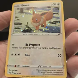Eevee Pokemon SWSH190 Black Star Promo With HD Swirl - Image 1