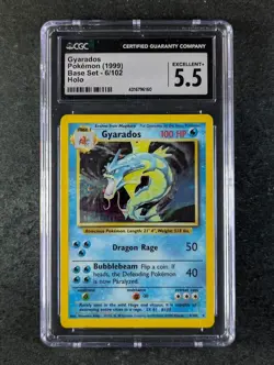 1999 Pokemon GYARADOS #6/102 Base Set Unlimited Galaxy Star Holo Rare CGC 5.5 - Image 1