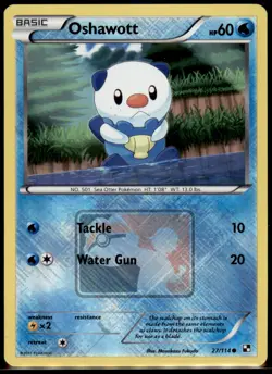Pokemon TCG 2011 CROSS HATCHED LEAGUE CUP PROMO OSHAWOTT 27/114 Reverse Holo - Image 1