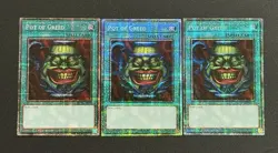 2025 YUGIOH MP25 1ST ED STARLIGHT RARE POT OF GREED X3 NM SET - Image 1