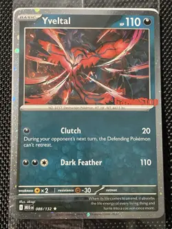 Pokemon TCG Yveltal 088/132 Swirl Holo Mega Evolution PROMO CARD Sealed GameStop - Image 2