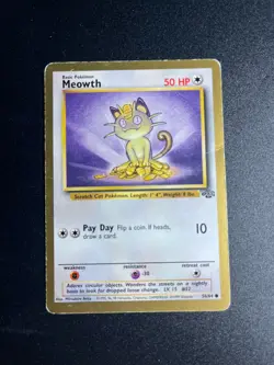 Meowth Gold Bordered Promo 56/64 Rare Pokemon Card - Fruit Rollup - HP - Image 1