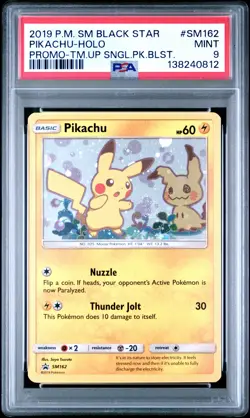 2019 POKEMON SM BLACK STAR PROMO TEAM UP SINGLE PACK BLISTERS PIKACHU-HOLO PSA 9 - Image 1
