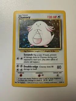 Chansey 3/102 NM Holo Rare Unlimited Base Set 1999 Pokemon TCG HP - Image 1
