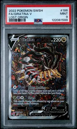 2022 Pokemon Lost Origin Giratina V #186 Full Art Sword & Shield PSA 9 Mint - Image 1